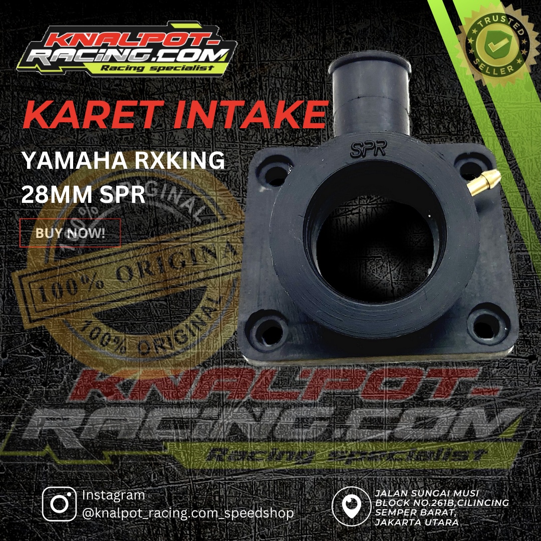 KARET INTAKE YAMAHA RXKING 28MM SPR LENGKAP LUBANG OLSAM
